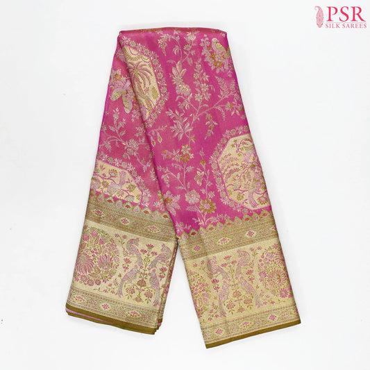 Pink Kanchipuram Jacquard Tissue Silk Saree