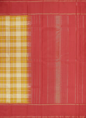 Amber Yellow Kanchipuram Silk Saree