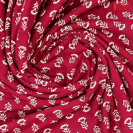 Wine Purple Jaipur Cotton Print Running Material