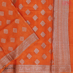 Saffron Orange Tassar Dress Material