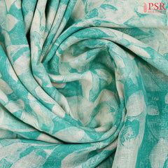 Caribbean Green Linen Saree
