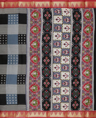 Black & Cement Grey Asssam Saree