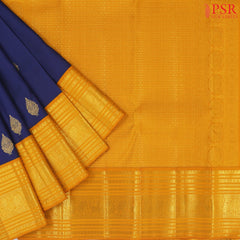 Dark Blue Kanchipuram Silk Saree
