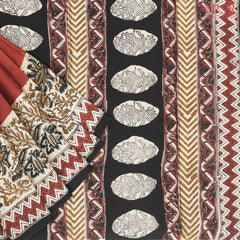 Antique Red Modal Silk Saree
