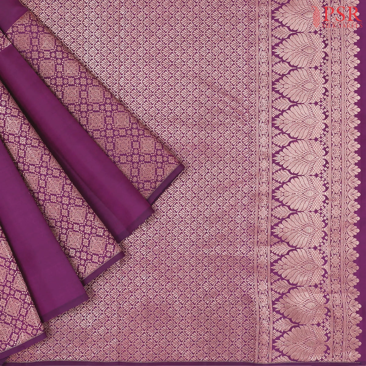 Magenta Purple Kanchipuram Silk Saree