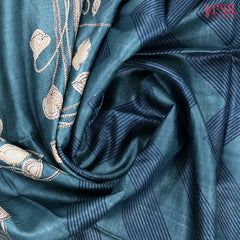 Teal Blue Kadhi Tussar Silk Saree