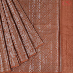 Copper Orange Banaras Tussar Silk Saree