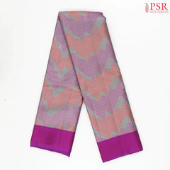 Orchid & Coral Kanchipuram Jacquard Silk Saree