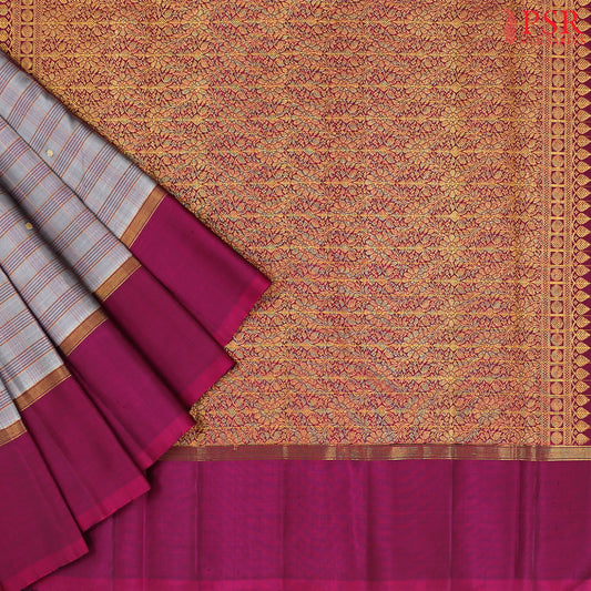 Zinc Grey Kanchipuram Silk Saree