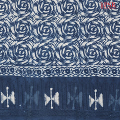 Prussian Blue Hacoba Embroidery Running Material