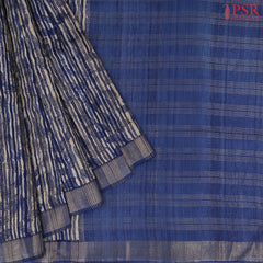 Navy Blue & Beige Kadhi Tussar Silk Saree
