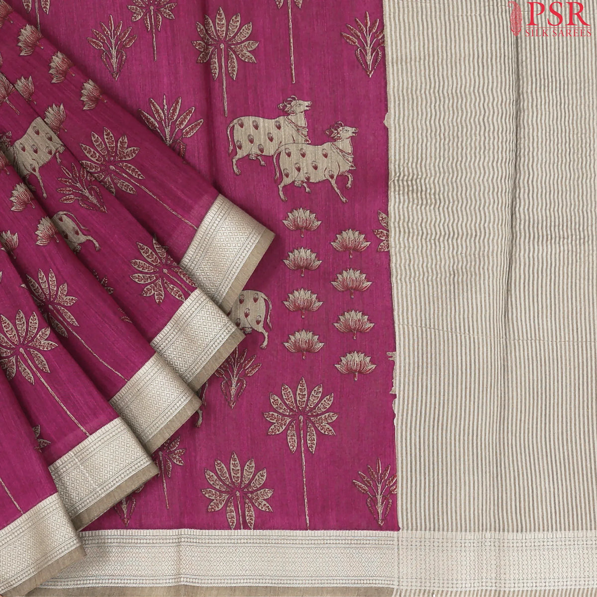 Boysenberry Purple Munga Silk Saree
