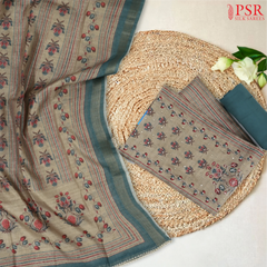 Chikoo Silk Cotton Dress Material