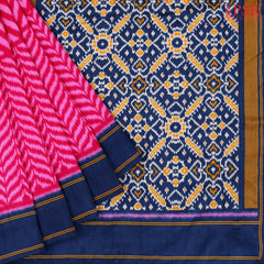 Pink Ikkat Tussar Saree