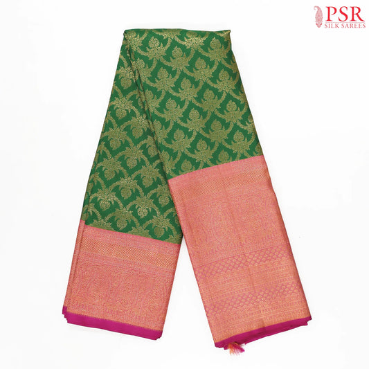 Emerald Green Kanchipuram Jacquard Silk Saree