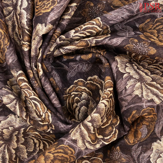 Dark Aubergine Bamboo Silk Sarees