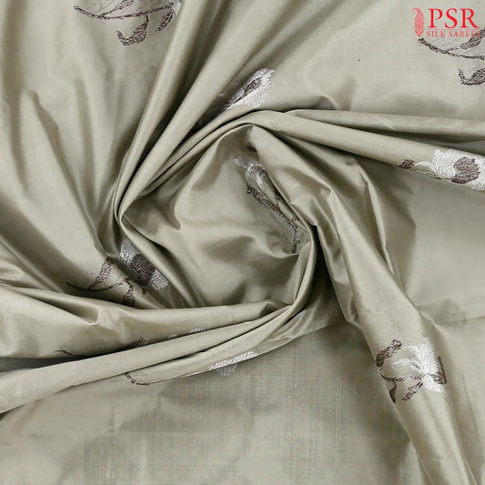 Fossil Grey Banaras Katan Silk Saree