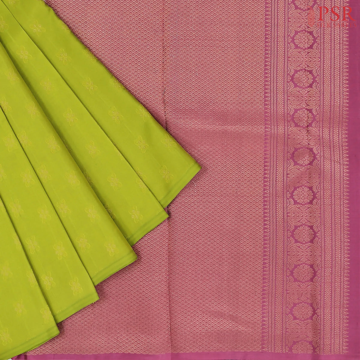 Chartreuse Green Fancy Kanchipuram Silk Saree