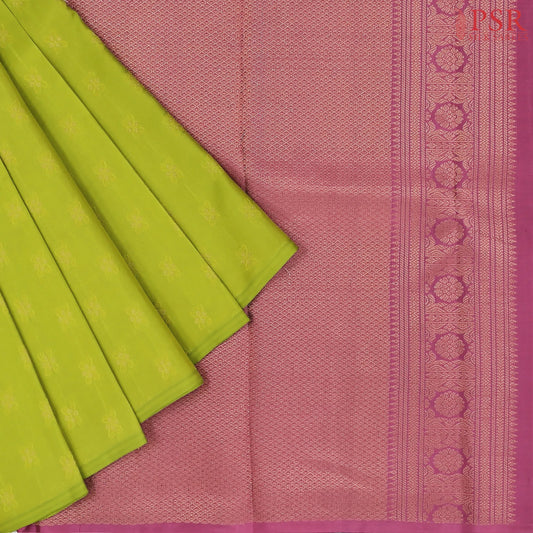 Chartreuse Green Fancy Kanchipuram Silk Saree