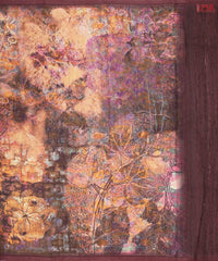 Burgundy & Orange Munga Silk Saree