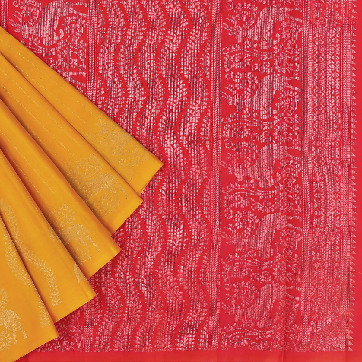Amber Yellow Soft Silk Saree