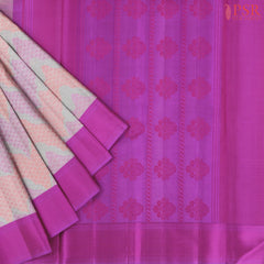 Orchid & Coral Kanchipuram Jacquard Silk Saree