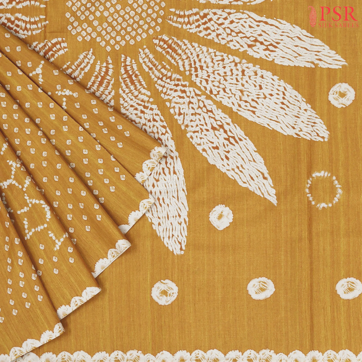 Mustard Yellow Semi Tussar Saree