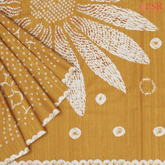 Mustard Yellow Semi Tussar Saree