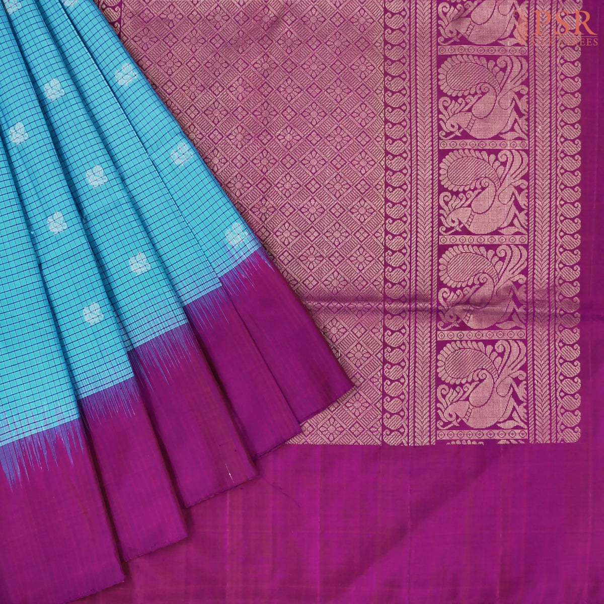 Cerulean Blue Soft Silk Saree