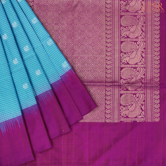 Cerulean Blue Soft Silk Saree