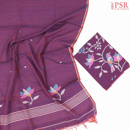 Dark Purple Byloom Cotton Dress Material