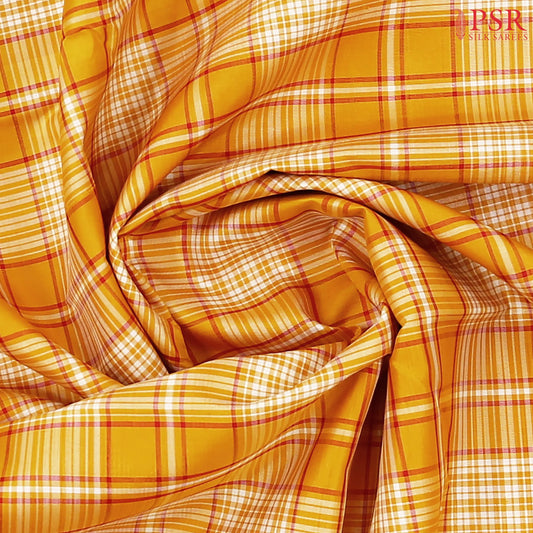 Amber Yellow Kanchipuram Silk Saree