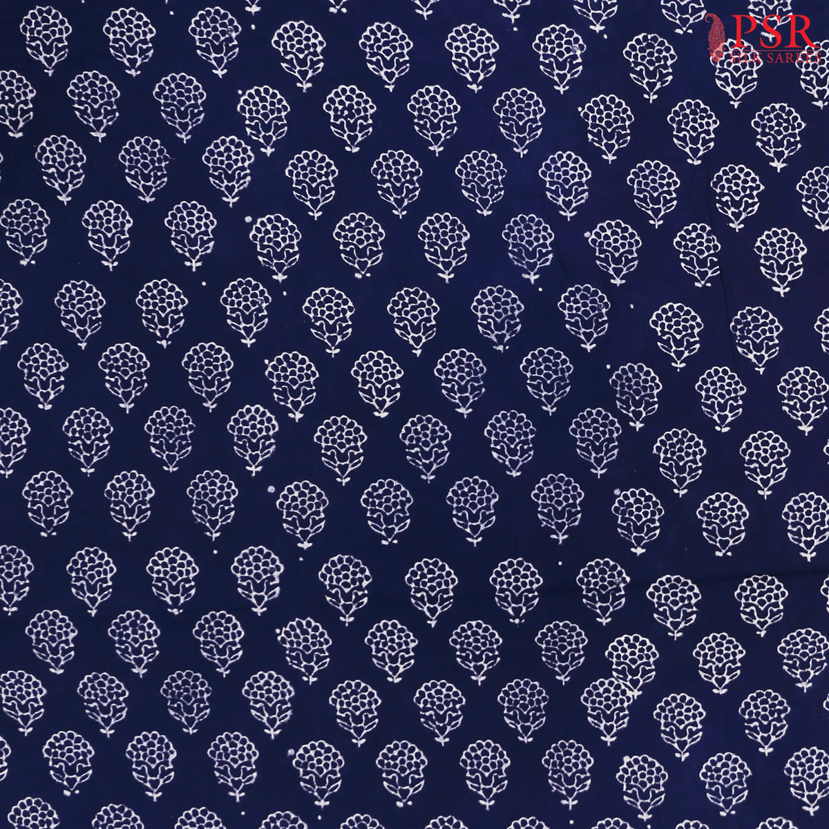 Navy Blue Cotton Print Running Material
