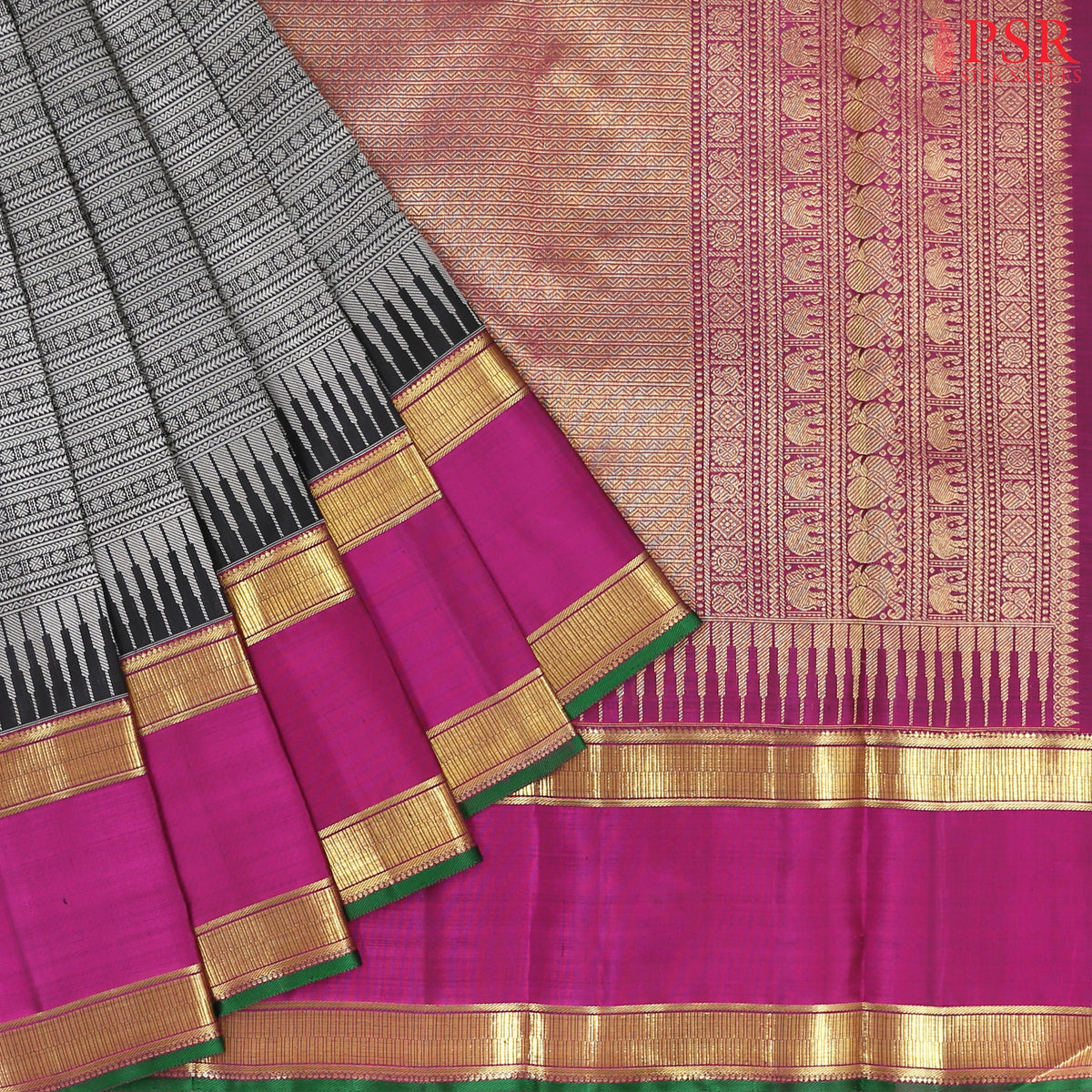 Black Kanchipuram Silk Saree