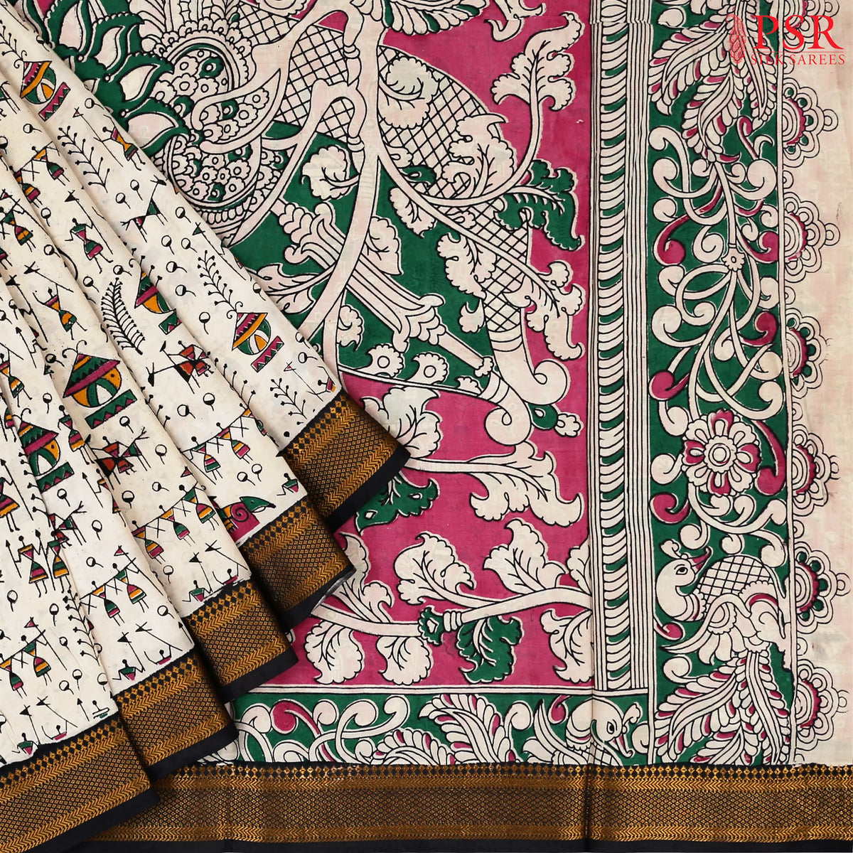 Royal Beige Kalamkari Silk Saree