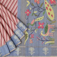 Shades Of Pink Semi Tussar Saree