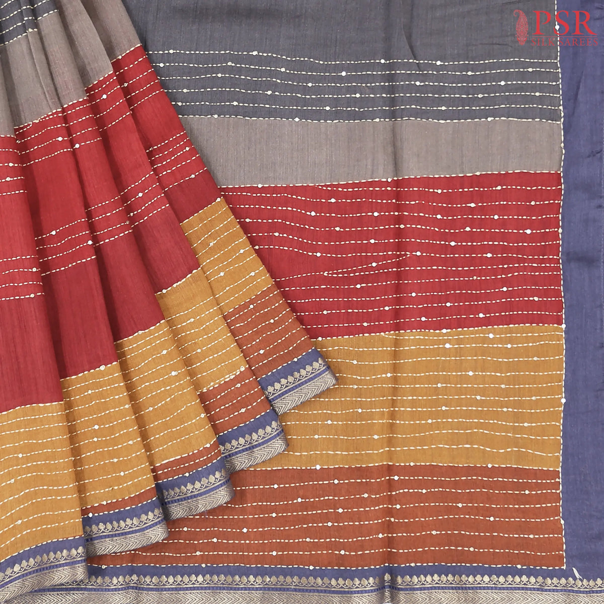 Multicolor Munga Silk Saree