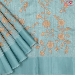 Light Blue Semi Tussar Saree