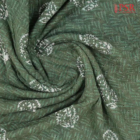Fern Green Hacoba Embroidery Running Material