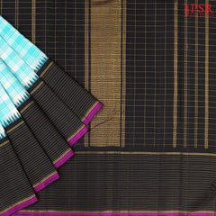Tiffany Blue & Off White Kanchipuram Silk Saree