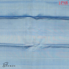 Olympic Blue Kanchipuram Silk Saree