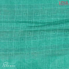 Caribbean Green Linen Saree