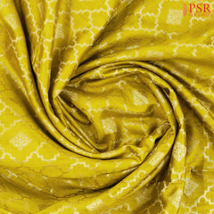 Olive Yellow Chiniya Silk Saree