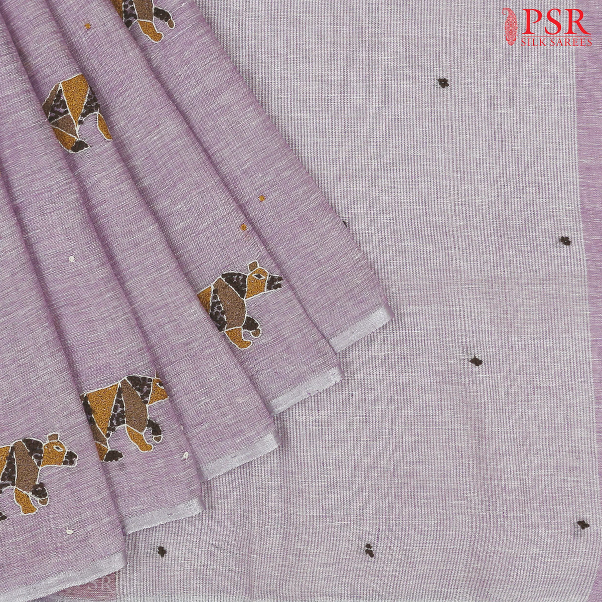 Lilac Purple Linen Saree
