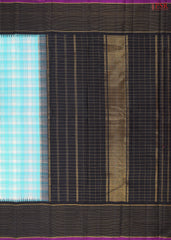 Tiffany Blue & Off White Kanchipuram Silk Saree