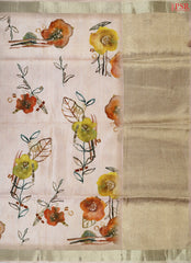 Blush Peach Tissue Saree