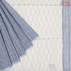 Cornflower Blue Linen Saree