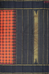 Red & Orange  Kanchipuram Silk Saree