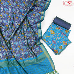 Cerulean Blue Soft Patola Dress Material