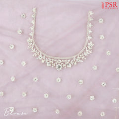Lavender Blush Organza Laser Embroidery Saree